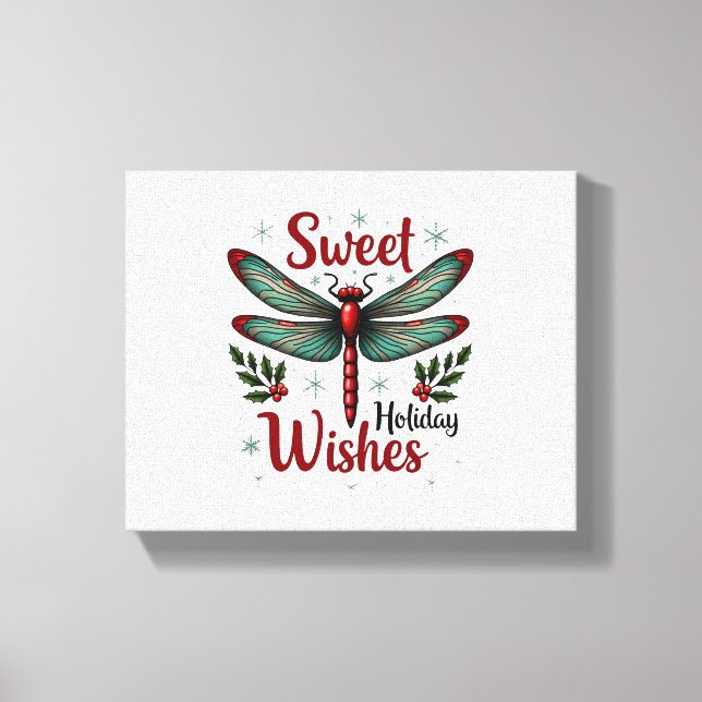 Candy Cane Wings Dragonfly Leinwanddruck (Vorderseite)