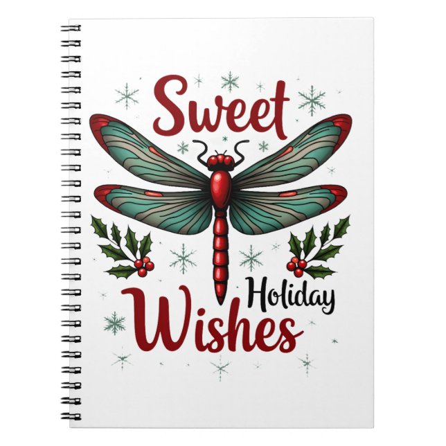 Candy Cane Wings Dragonfly Notizblock (Vorderseite)