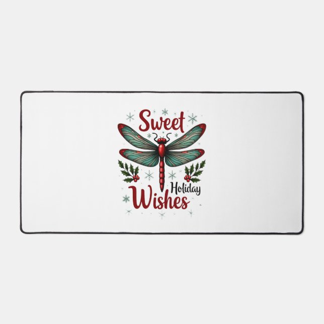 Candy Cane Wings Dragonfly Schreibtischunterlage (Vorderseite)