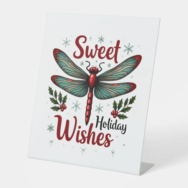 Candy Cane Wings Dragonfly Sockelschild (Vorderseite)