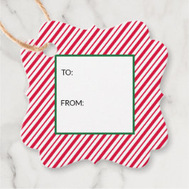 Candy Cane wird von Geschenkanhänger
