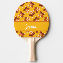 Candy cane wrapped with red bow pattern tischtennis schläger