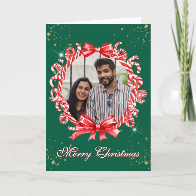 Candy Cane Wreath Foto Weihnachten (Vorderseite)