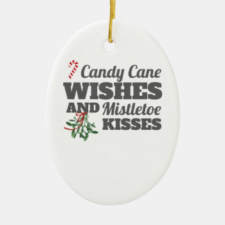 Candy Cane wünscht und Mistletoe Kisses Christmas Keramik Ornament