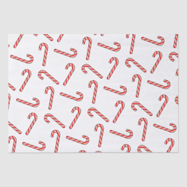 Candy Cane Zeichnungen in rot-grün Seidenpapier (Vorderseite)