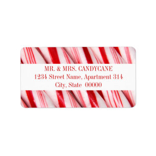 Candy Canes Address Labels Adressaufkleber