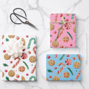 Candy Canes and Cookies Weihnachten Geschenkpapier Set