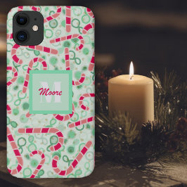 Candy Canes auf Green Ombre Hybrid Paisley Case-Mate iPhone Hülle