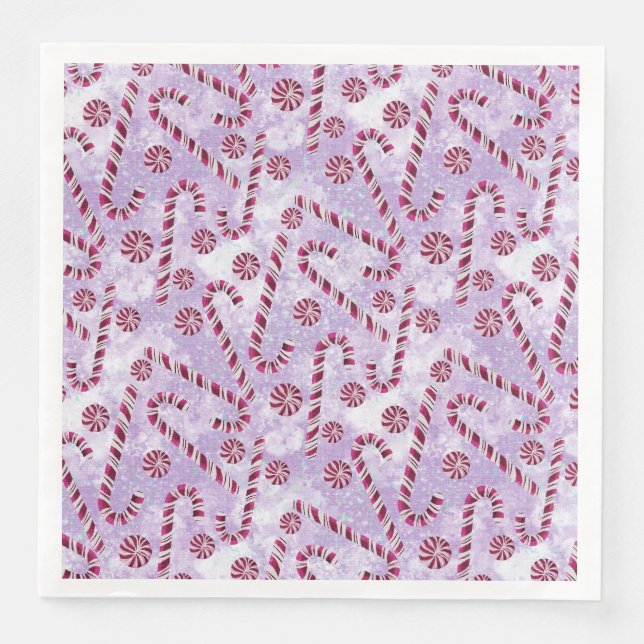 Candy canes Berry Paper Napkin Serviette (Vorderseite)