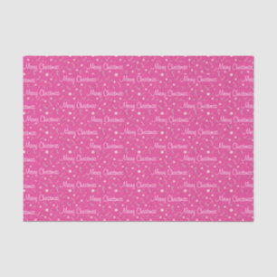 Candy Canes & Bon Bons Frohe Weihnachten auf Pink Seidenpapier