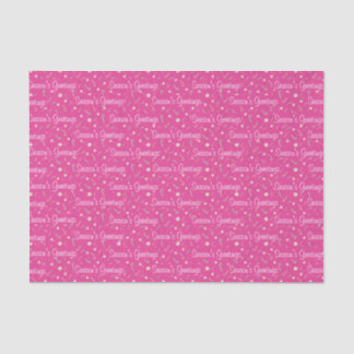 Candy Canes & Bon Bons Jahreszeit Grüße auf Rosa Seidenpapier