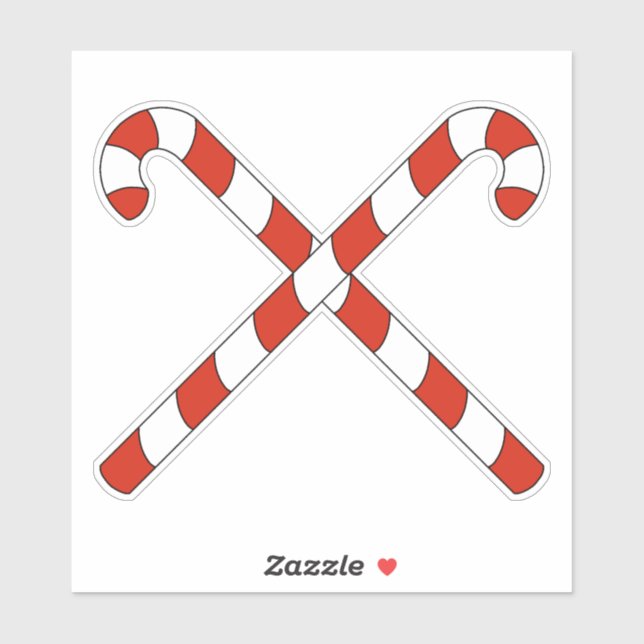 Candy Canes Crossed Aufkleber (Blatt)