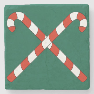 Candy Canes Crossed Steinuntersetzer