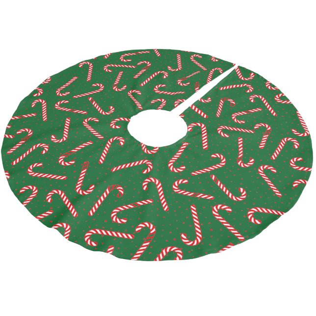 Candy Canes Design Polyester Weihnachtsbaumdecke (Schrägansicht)