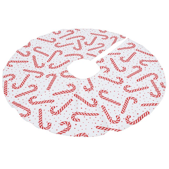 Candy Canes Design Weihnachtsbaumrock Leinenimitat Weihnachtsbaumdecke (Schrägansicht)