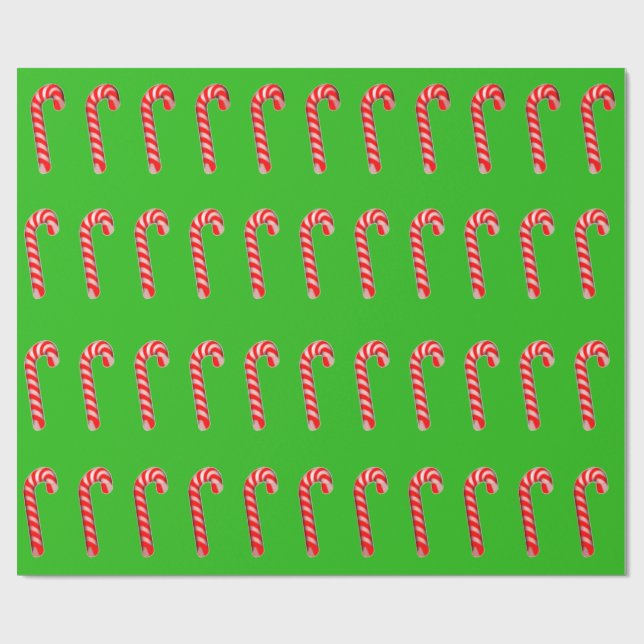 Candy Canes Glossy Wrapping Paper Geschenkpapier (Flach)