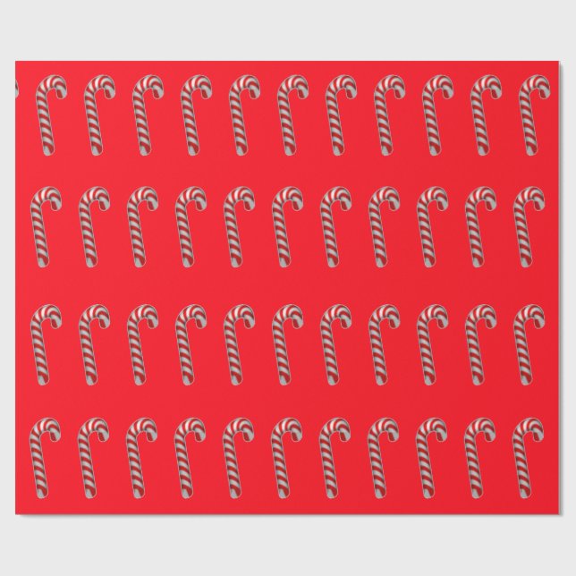 Candy Canes Glossy Wrapping Paper Geschenkpapier (Flach)