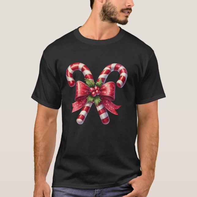 Candy Canes Holiday Candy Lovers Christmas Frauen  T-Shirt (Vorderseite)