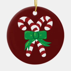 Candy Canes Keramik Ornament