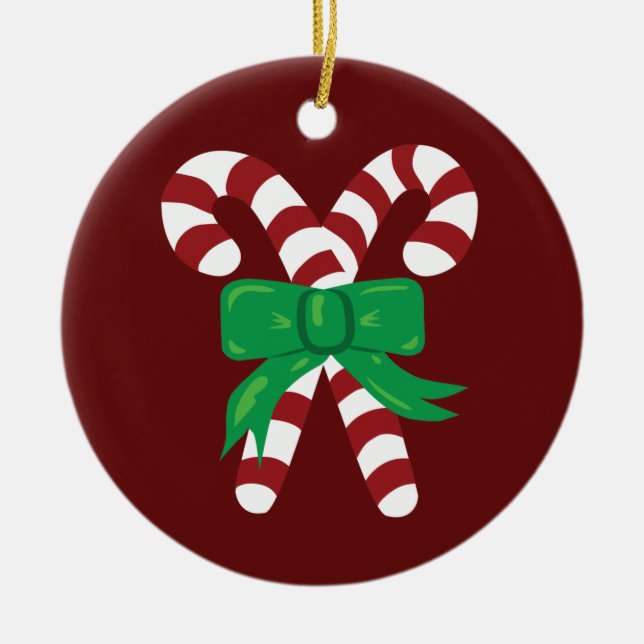 Candy Canes Keramik Ornament (Vorne)