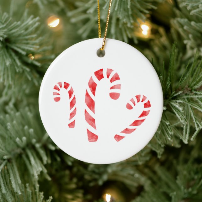Candy Canes Keramik Ornament (Baum)