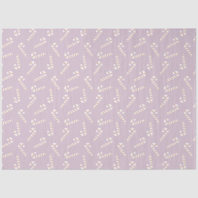 Candy Canes Lila Weihnachten Seidenpapier (Vorderseite)