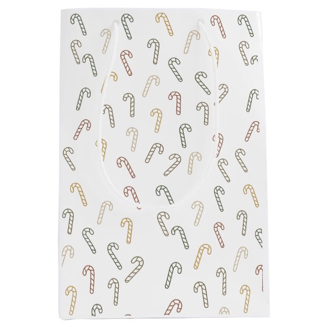 Candy Canes Minimal Scandi Christmas Design			 Mittlere Geschenktüte (Vorderseite)