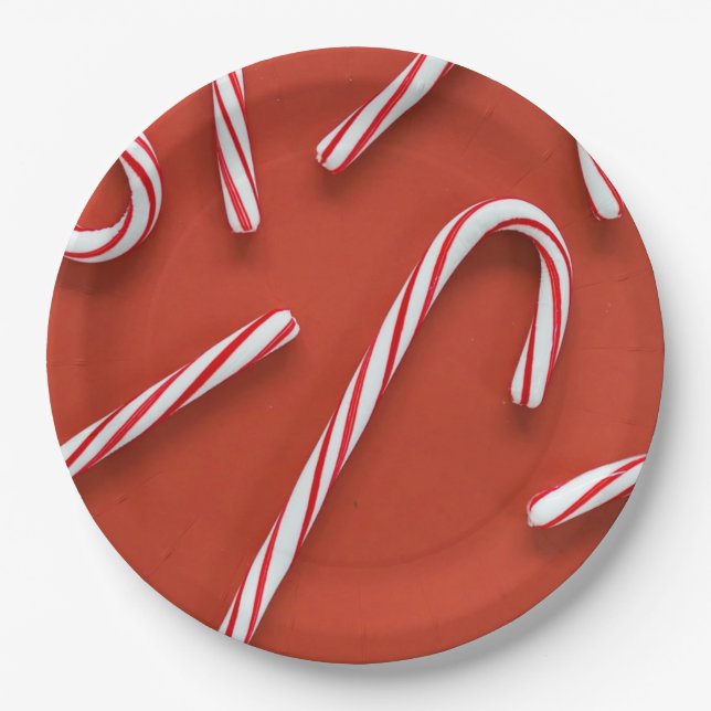 Candy Canes Pappteller (Vorderseite)