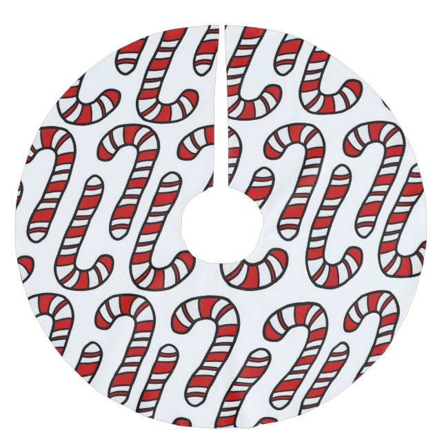 Candy Canes Polyester Weihnachtsbaumdecke (Vorderseite)