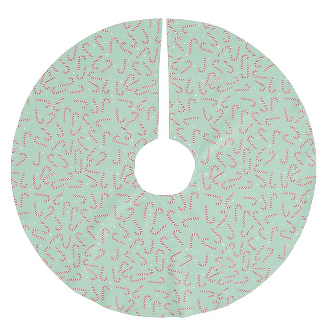 Candy Canes Polyester Weihnachtsbaumdecke (Vorderseite)