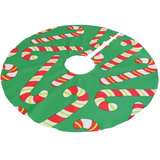 Candy Canes Polyester Weihnachtsbaumdecke (Schrägansicht)