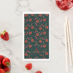 Candy Canes Snowflakes Red Christmas Balls Green Serviette