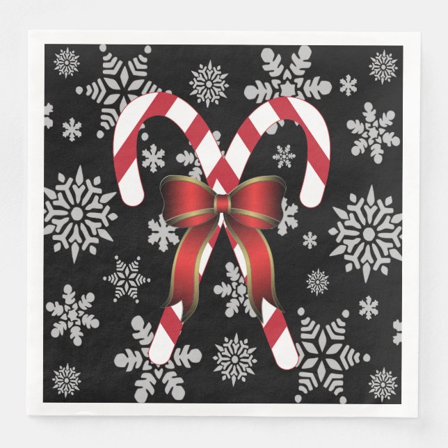 Candy Canes Snowflakes Serviette (Vorderseite)