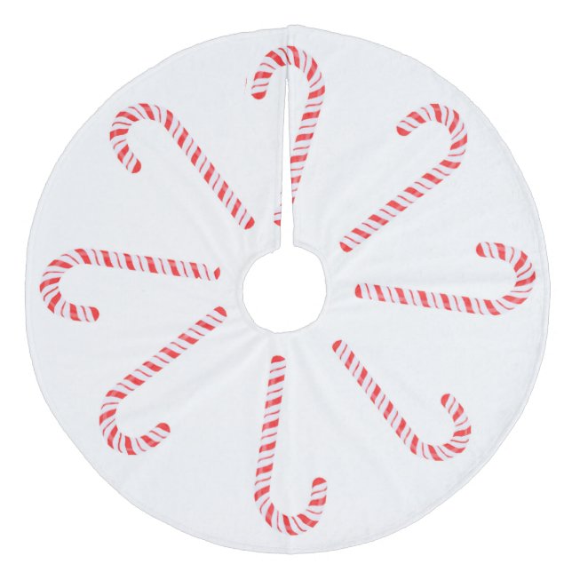 Candy Canes Tree Skirt Fleece Weihnachtsbaumdecke (Vorderseite)