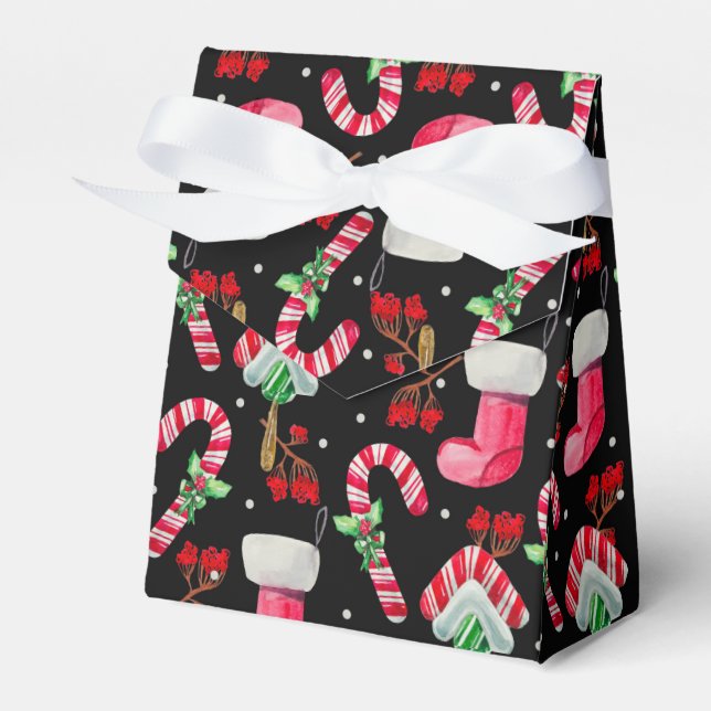 Candy Canes und Christmas Strumpfs Geschenkschachtel (Vorderseite)