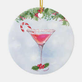 Candy Canes und Cocktails Weihnachten Keramik Ornament