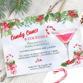 Candy Canes und Cocktails Weihnachtsfeier Feiertagskarte