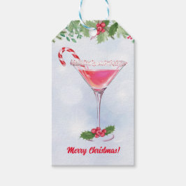 Candy Canes und Cocktails Weihnachtsfeier Geschenkanhänger