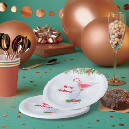 Candy Canes und Cocktails Weihnachtsfeier Pappteller