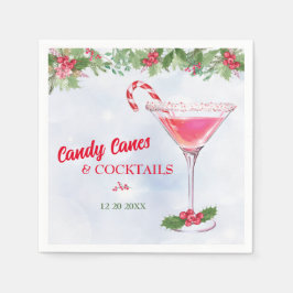 Candy Canes und Cocktails Weihnachtsfeier Serviette