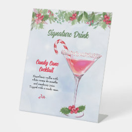 Candy Canes und Cocktails Weihnachtsfeier Sockelschild