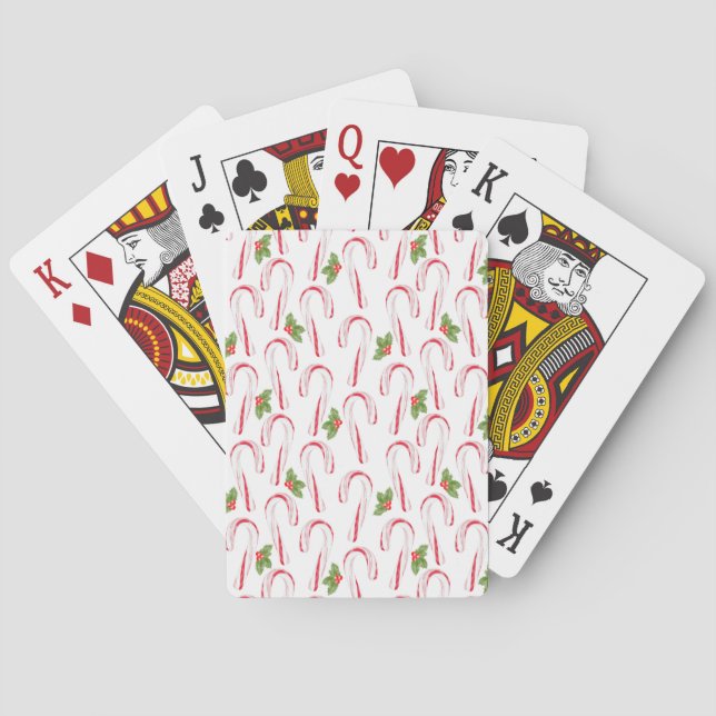 Candy Canes und Holly Playing Cards Spielkarten (Rückseite)