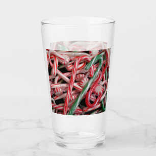 Candy Canes und Pfefferminz Weihnachtsfeiertag Glas