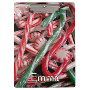 Candy Canes und Pfefferminz Weihnachtsfeiertag Klemmbrett