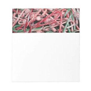 Candy Canes und Pfefferminz Weihnachtsfeiertag Notizblock
