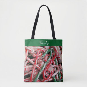 Candy Canes und Pfefferminz Weihnachtsfeiertag Tasche
