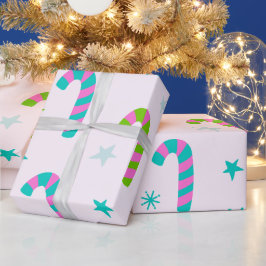 Candy Canes und Stars Moderne Weihnachten Geschenkpapier