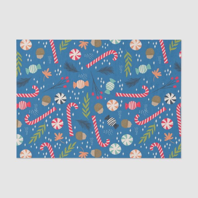 Candy Canes und Wrapped Christmas Candy Seidenpapier (Vorderseite)