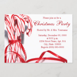 Candy Canes Weihnachts-Party Einladungen