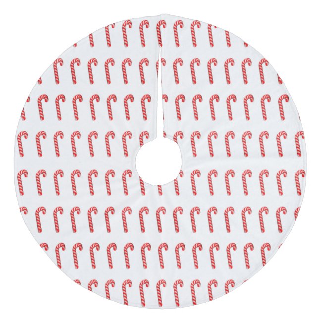 Candy Canes Weihnachtsbaumrock Fleece Weihnachtsbaumdecke (Vorderseite)